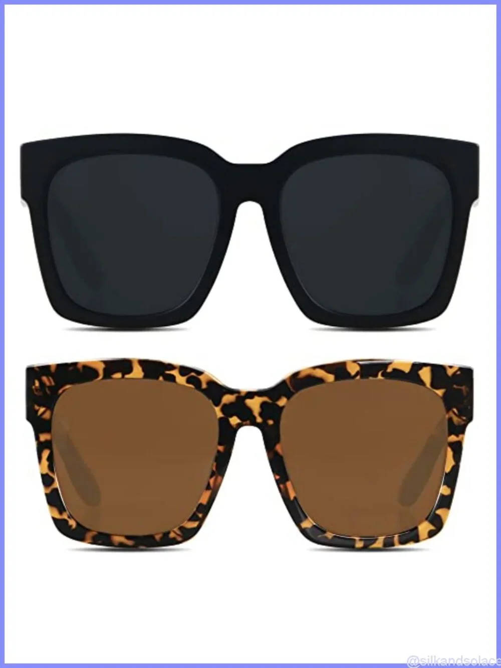 Oversized Square Sunglasses UV400 Full Frame Women Wide Face Shades